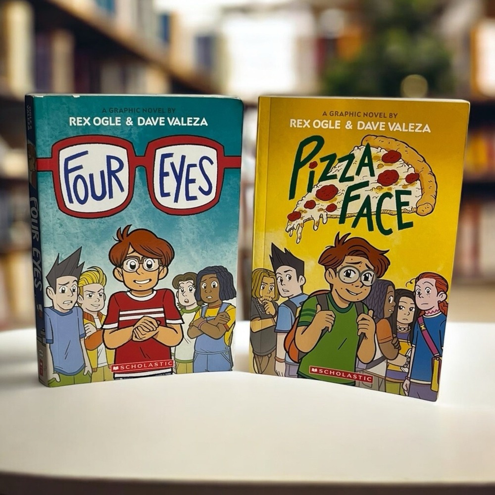 Four Eyes  & Pizza Face A Graphic Novel paperback Fiction Rex Ogle Book Set